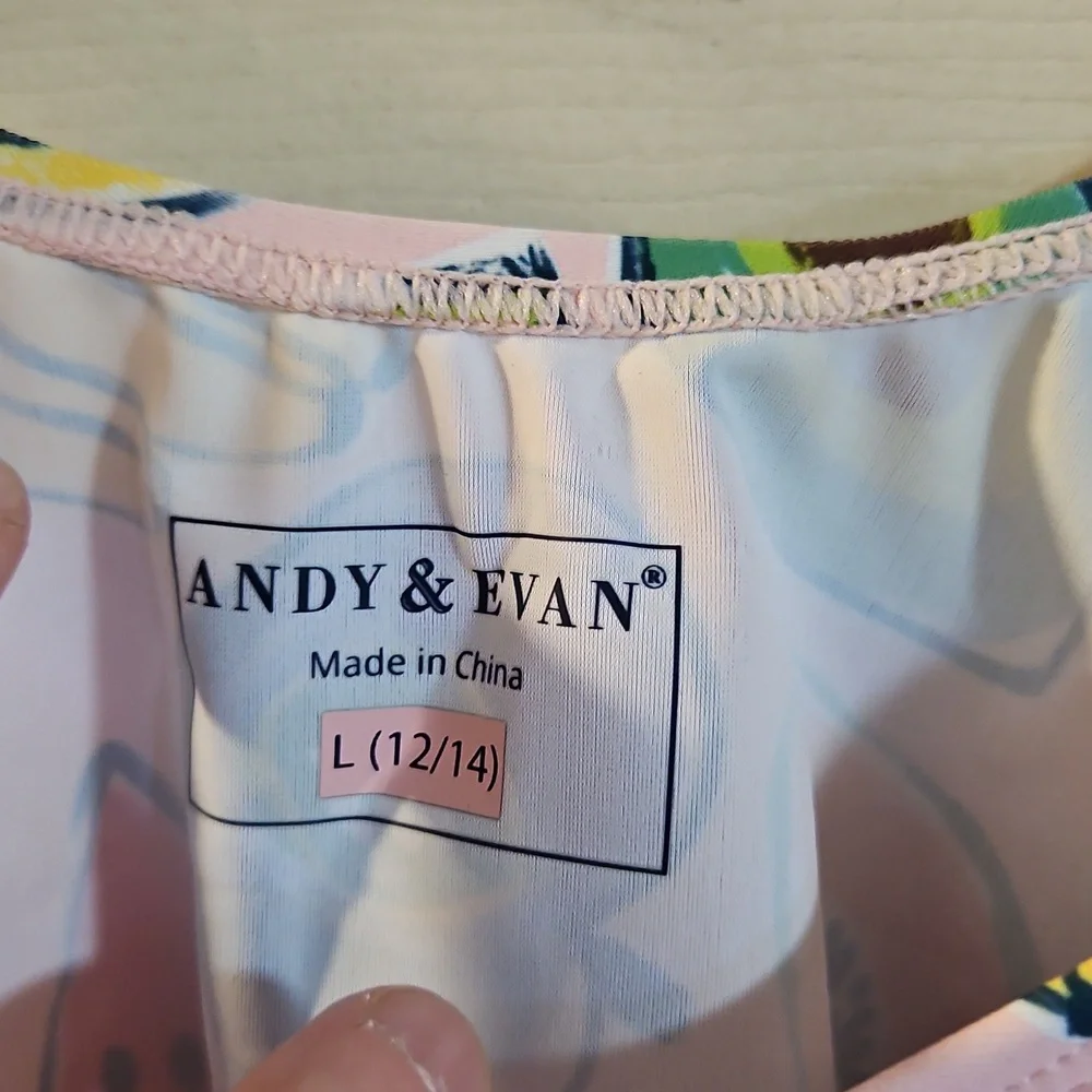 Andy & Evan Girls' Two-Piece Swimsuit: FRUIT PRINT: NEW WITH TAGS:SIZE L (12/14)